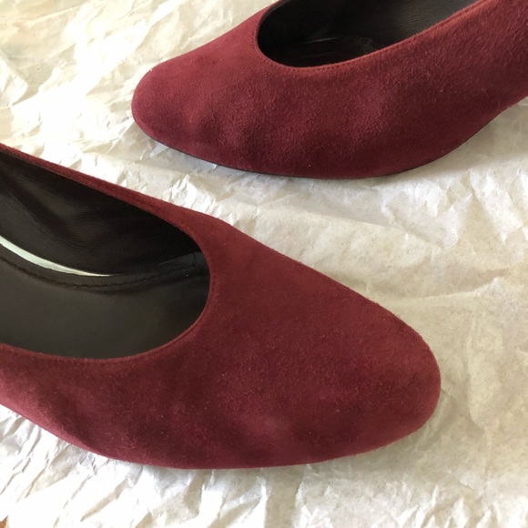 9M Stuart Weitzman Logovday Bordeaux Suede Pumps - Picture 11 of 15